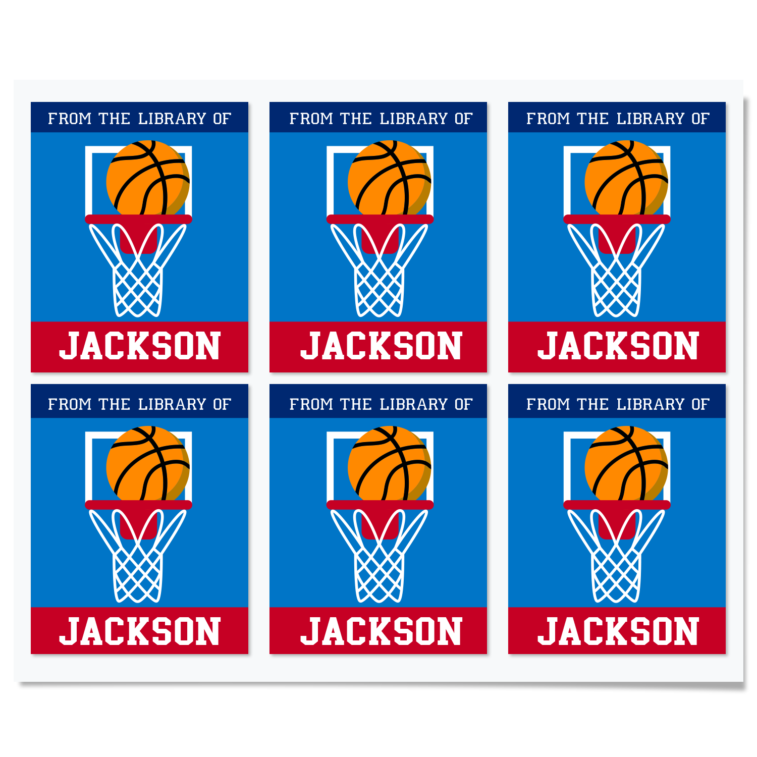 Basketball Personalized Bookplates