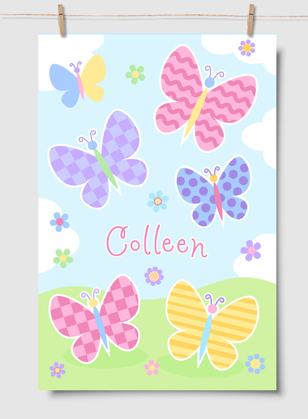 Butterfly Garden Personalized Art Print