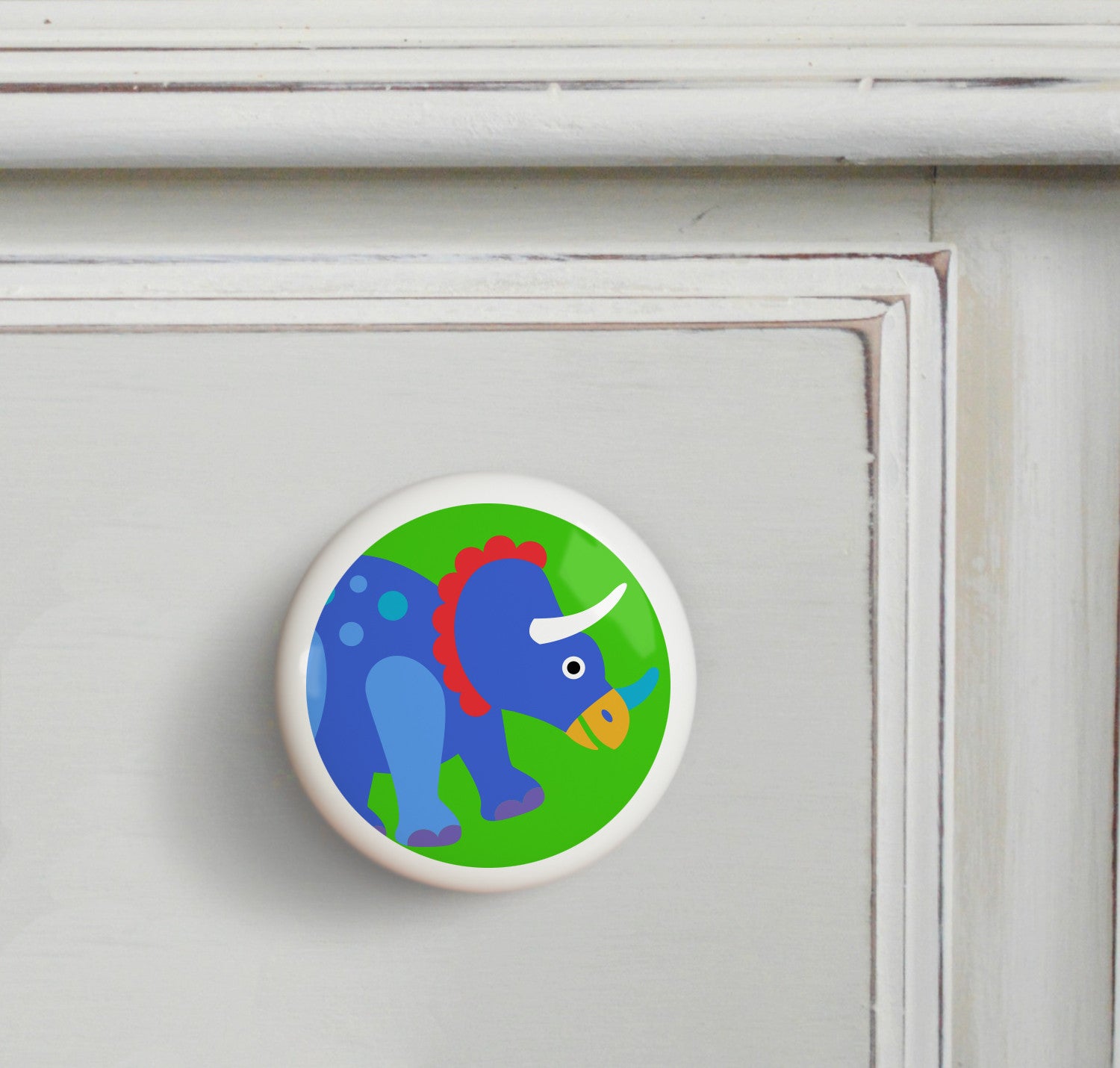 Triceratops - Dinosaur Land Small Ceramics Kids Drawer Knob by Olive Kids from Art AppeelDinosaur Land Small Ceramics Kids Drawer Knob by Olive Kids from Art AppeelDinosaur Land Small Ceramics Kids Drawer Knob by Olive Kids from Art Appeel