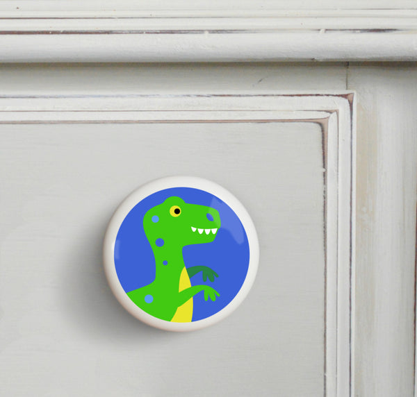 T-Rex - Dinosaur Land Small Ceramics Kids Drawer Knob by Olive Kids from Art Appeel