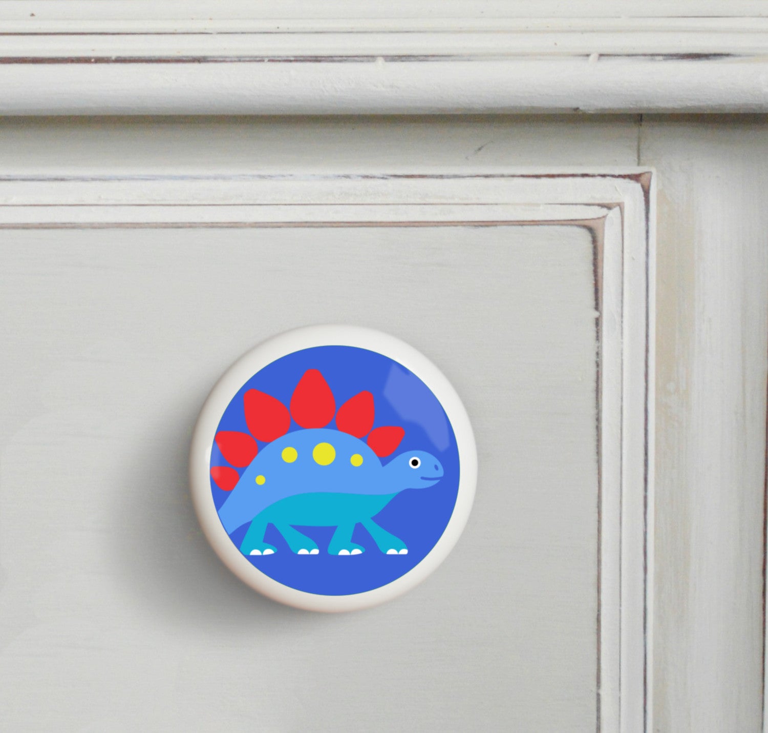 Stegosaurus - Dinosaur Land Small Ceramics Kids Drawer Knob by Olive Kids from Art Appeel