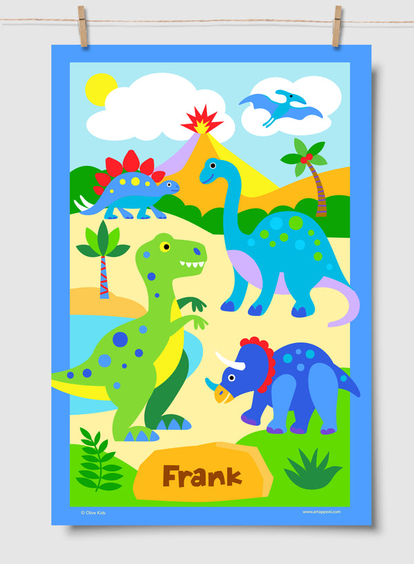 Dinosaur Land Personalized Art Print
