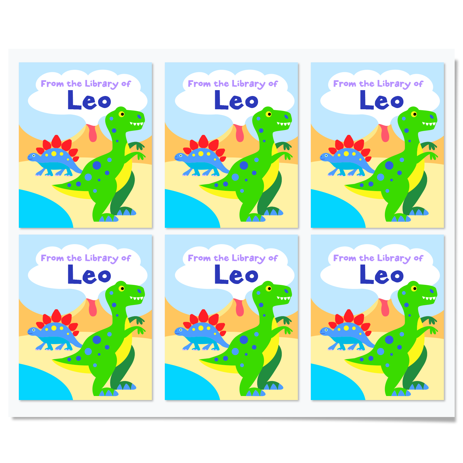 Dinosaurs Personalized Bookplates