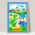 Dinosaurs Personalized Art Print for Kids