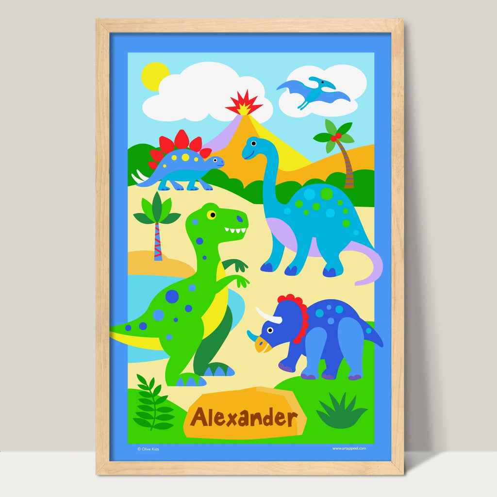 Dinosaurs Personalized Art Print for Kids