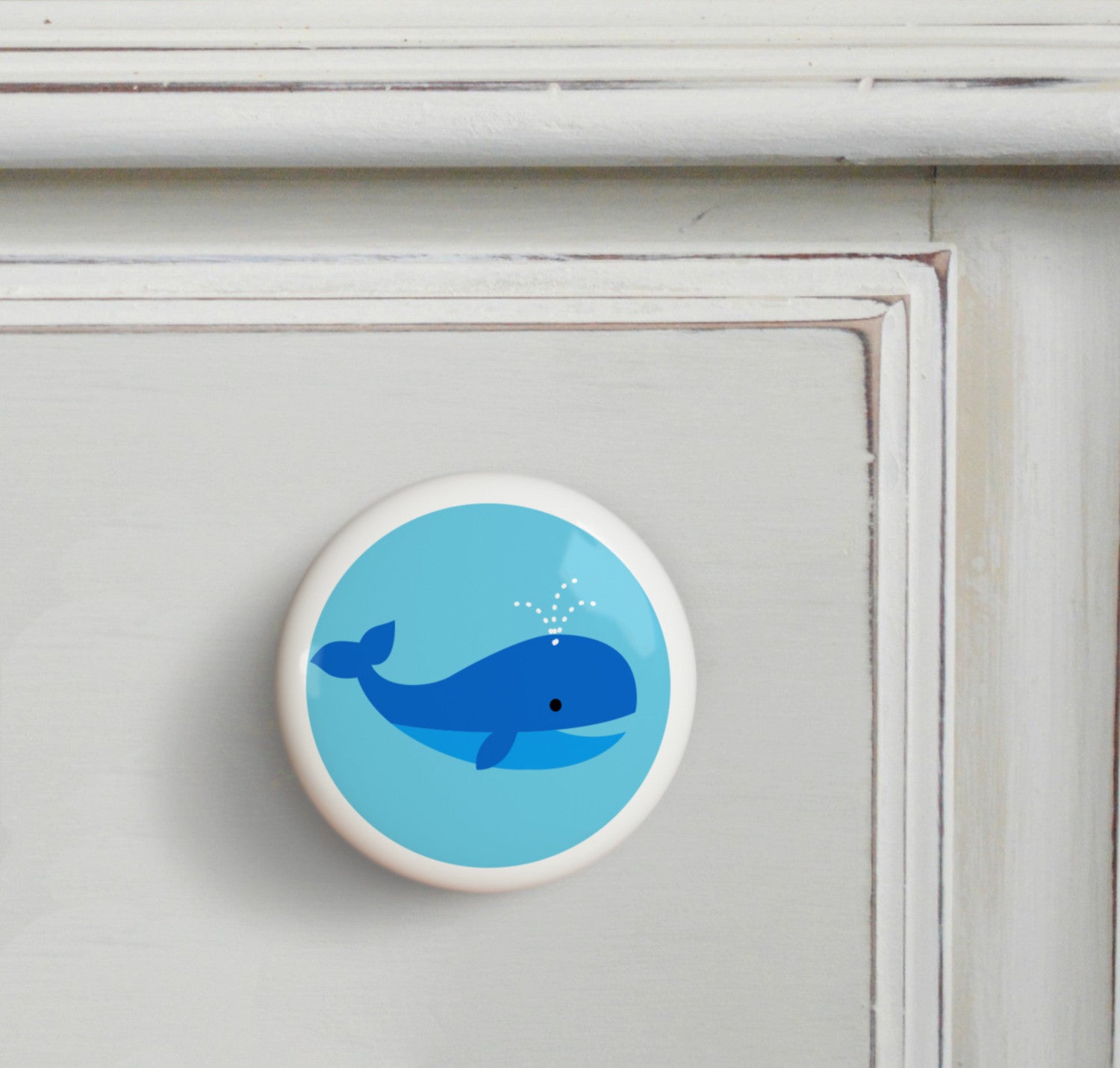 Whale - Endangered Animals Small Ceramics Kids Drawer Knob by Olive Kids from Art Appeel