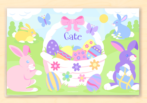 Easter Basket Girls Personalized Kids Placemat by Olive Kids