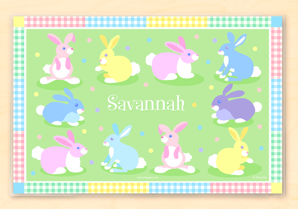 Easter Bunnies Personalized Kids Placemat by Olive Kids