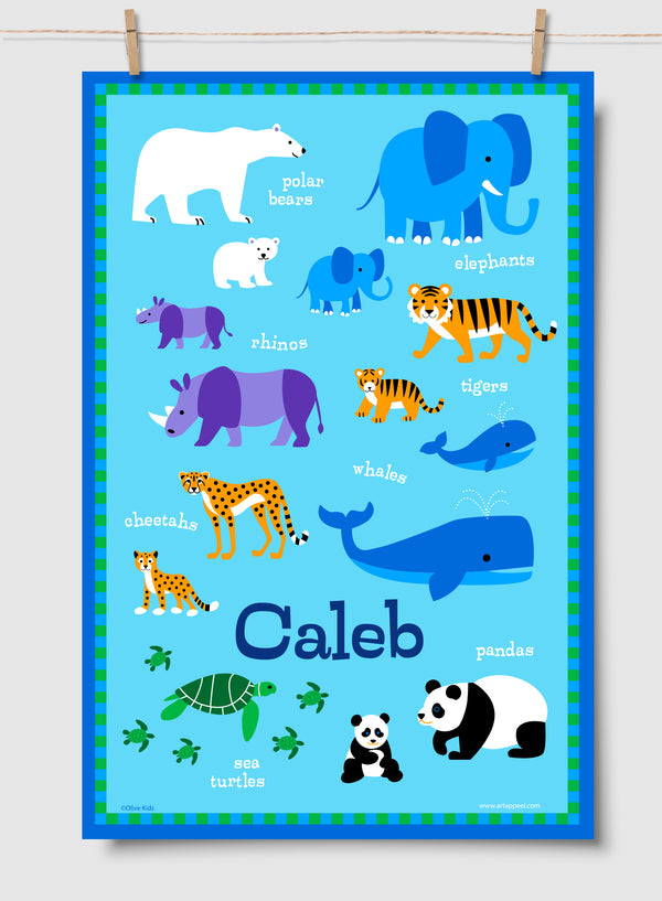 Endangered Animals Personalized Art Print