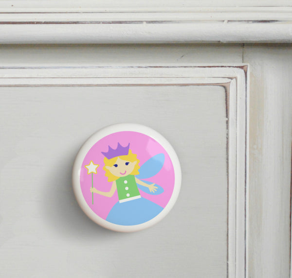 Blonde - Fairy Princess Small Ceramics Kids Drawer Knob by Olive Kids from Art Appeel