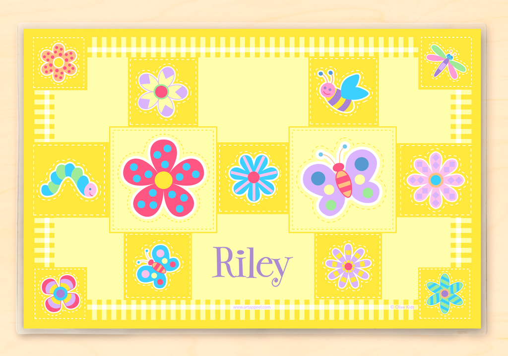 Flower land Personalized Kids Placemat by Olive Kids