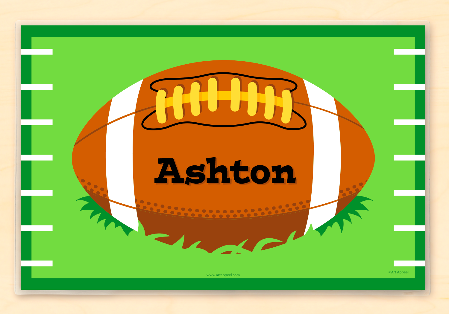 Personalized kids football placemat