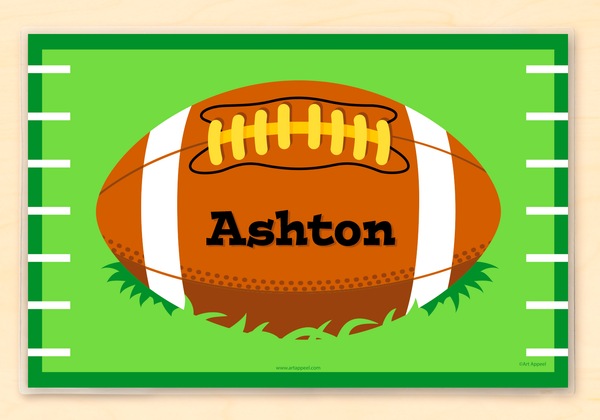 Personalized kids football placemat