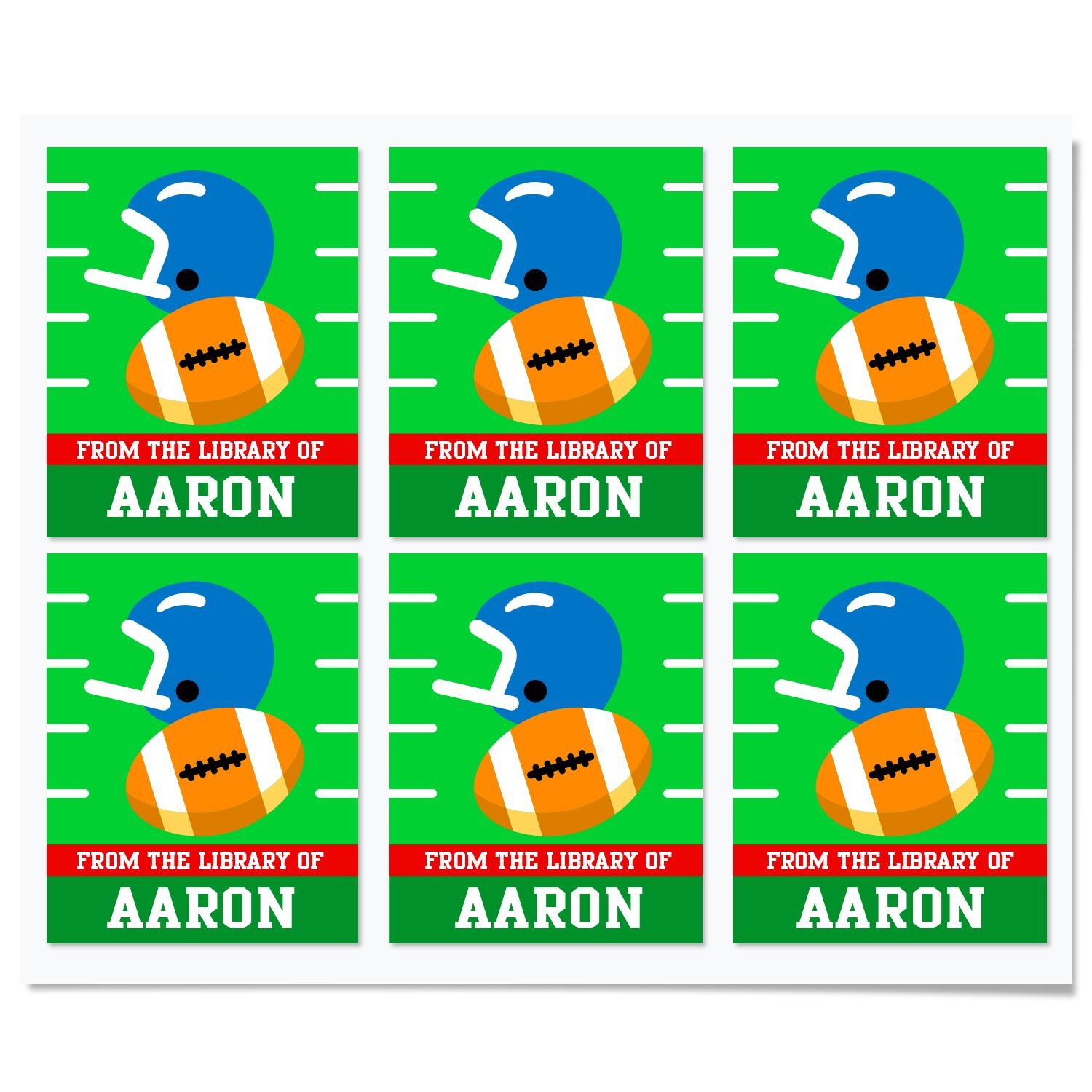 Football Personalized Bookplates