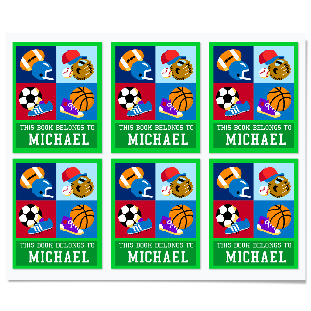 Sports Personalized Bookplates