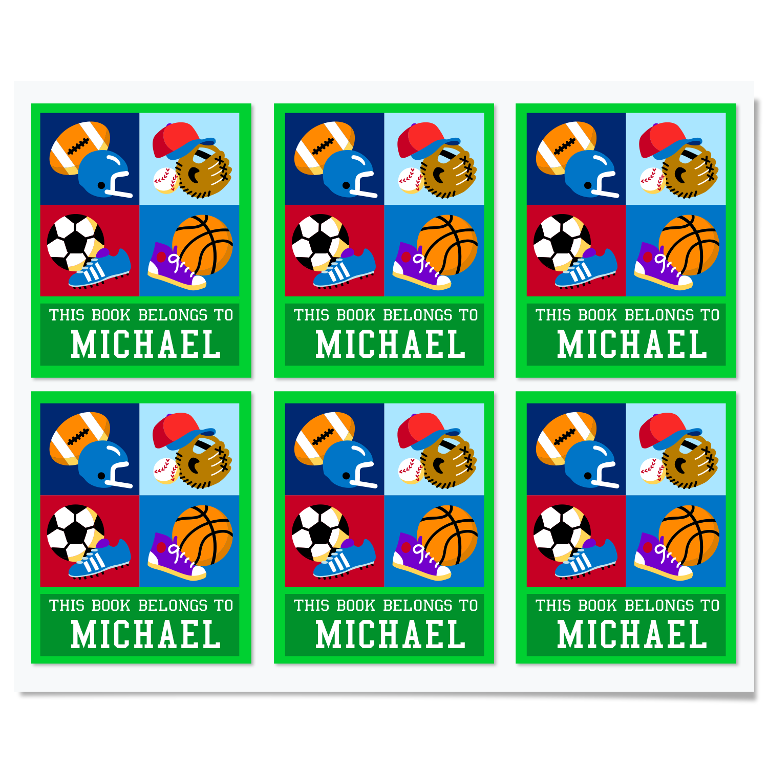 Sports Personalized Bookplates