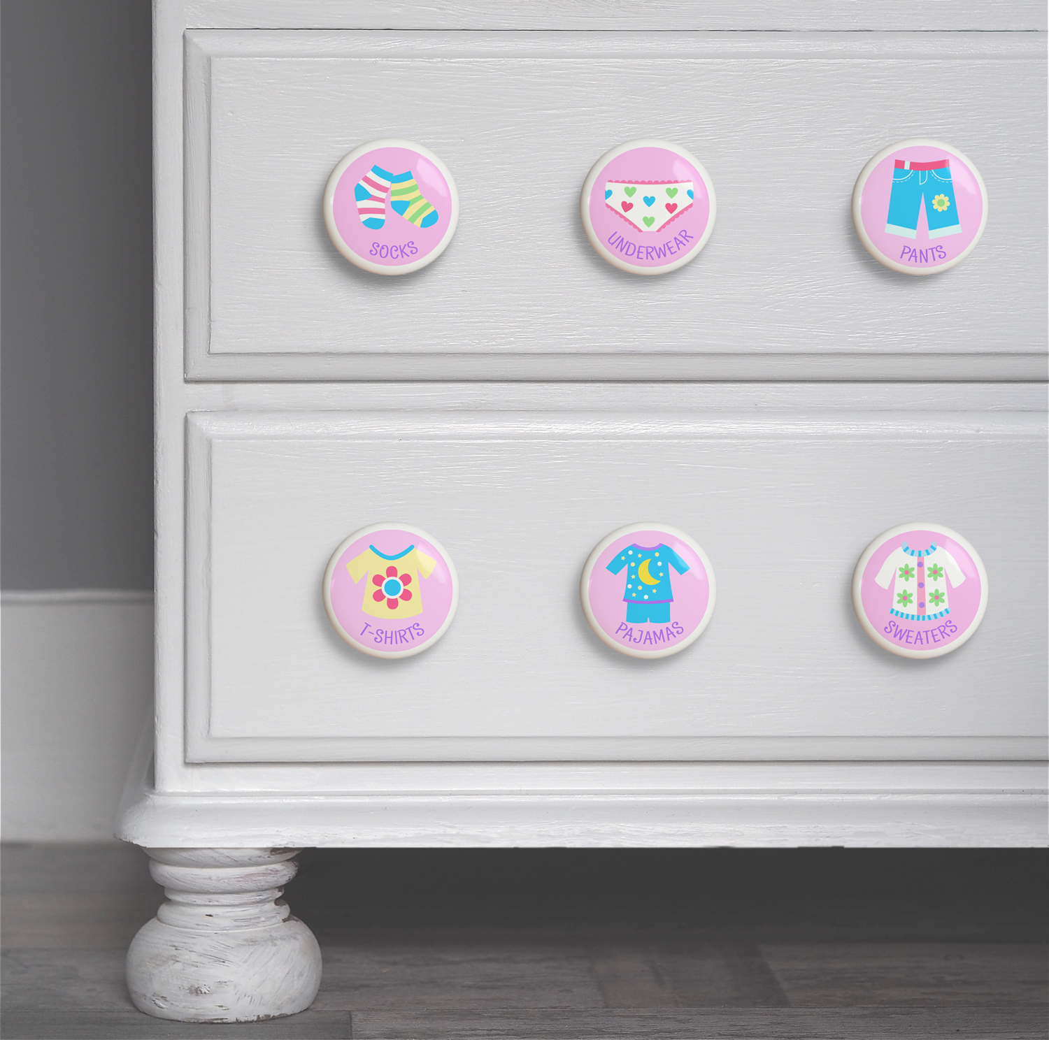 drawer knobs for dresser Girl's Drawer Knob Set / Dresserz Knob Set of 6 / Art Appeel