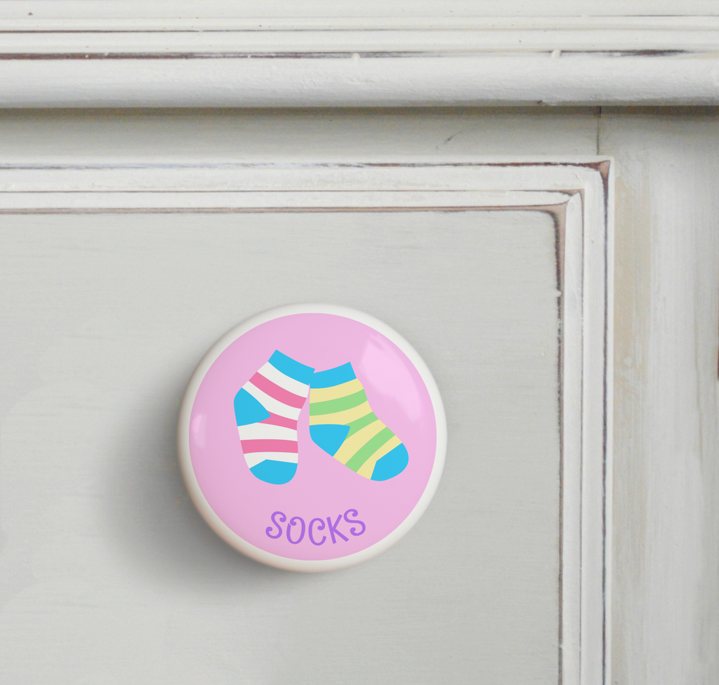 Girl's Sock Dresser Knob / Dresserz Knobs / Art Appeel Girl's Sock Dresser Knob / Dresserz Knobs / Art Appeel