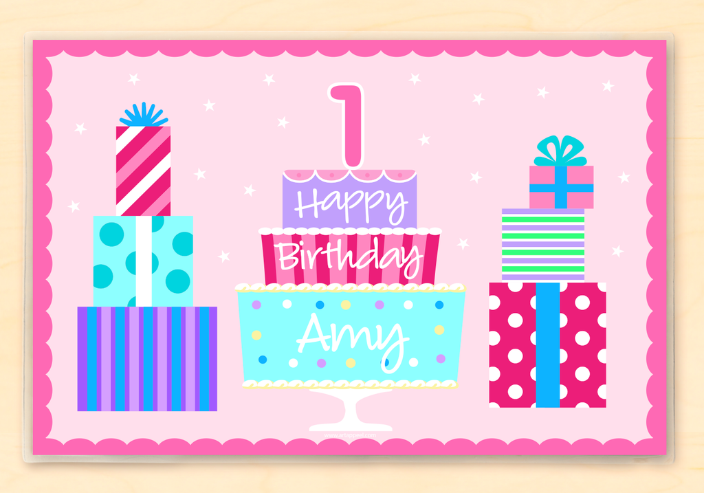 Pink Birthday Personalized Kids Placemat