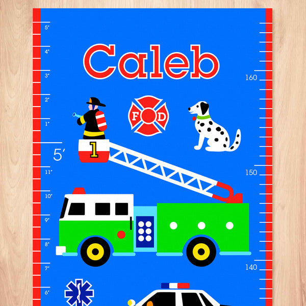 Heroes Personalized Kids Canvas Growth Chart