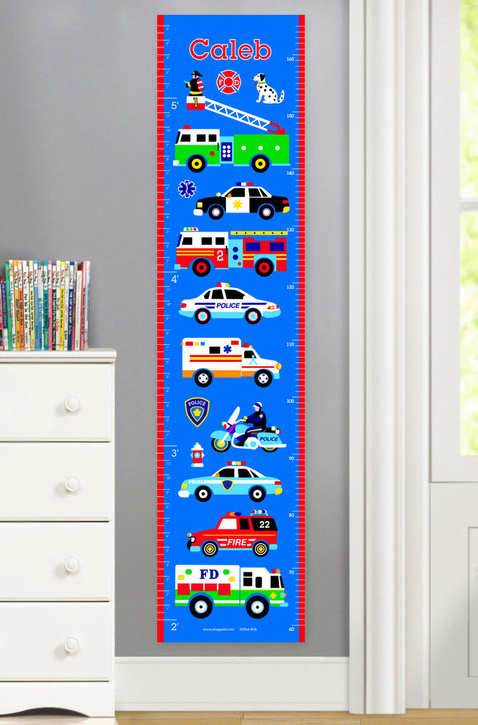 Heroes Personalized Kids Canvas Growth Chart