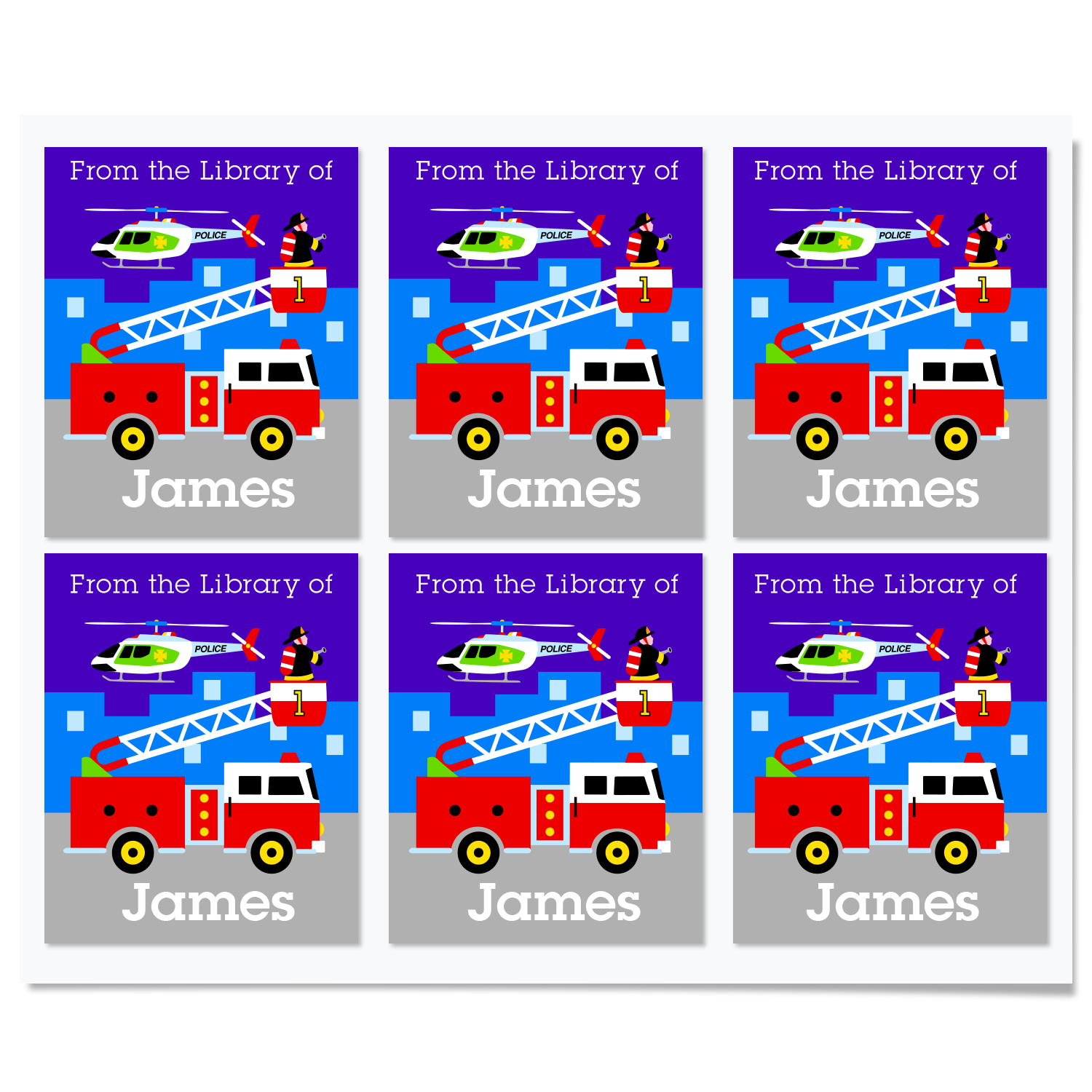 Heroes Personalized Bookplates