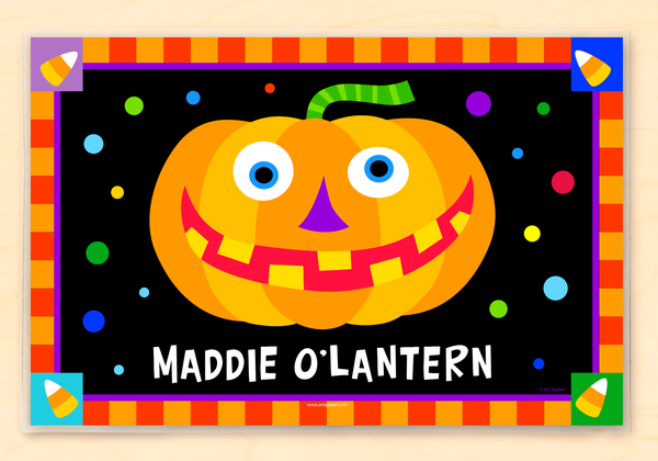 Halloween Jack O'Lantern Pumpkin Personalized Kids Placemat