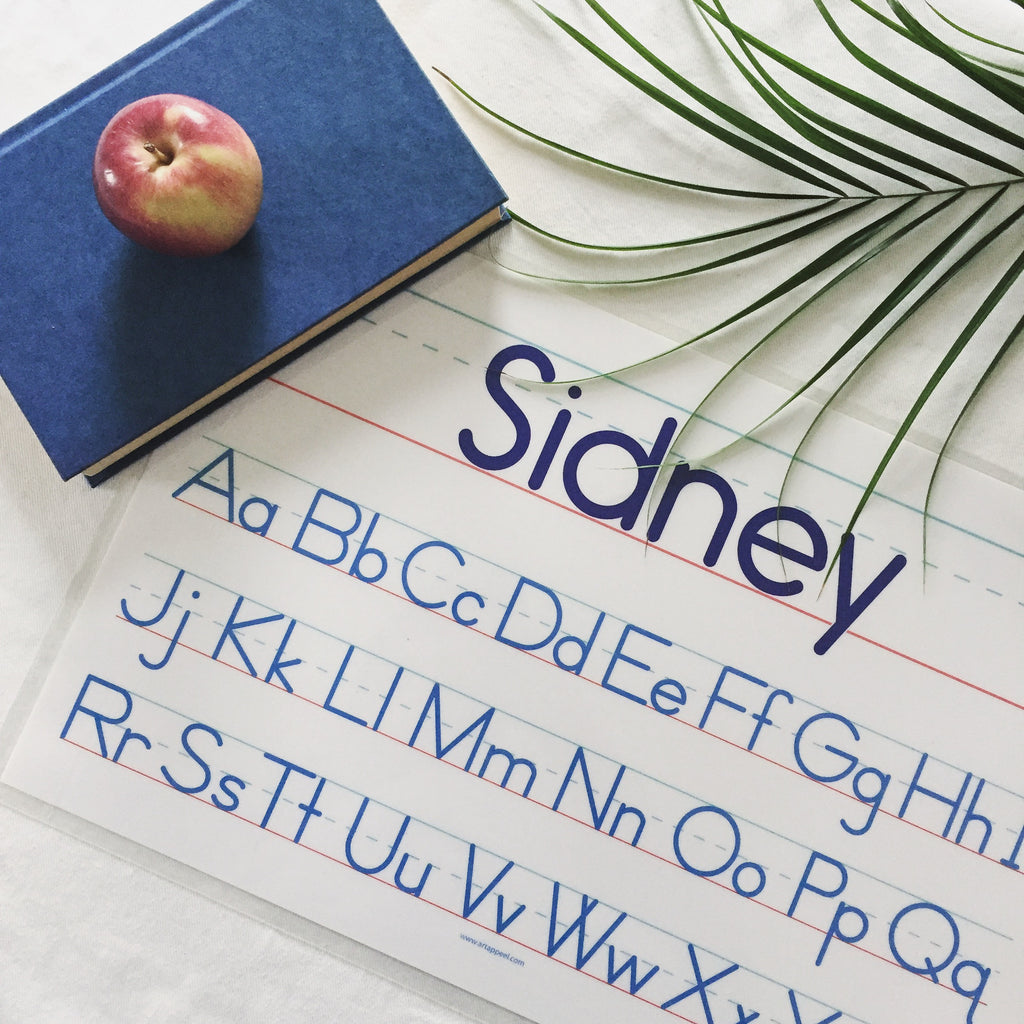 kids name placemat learning homeschool alphabet letters mat