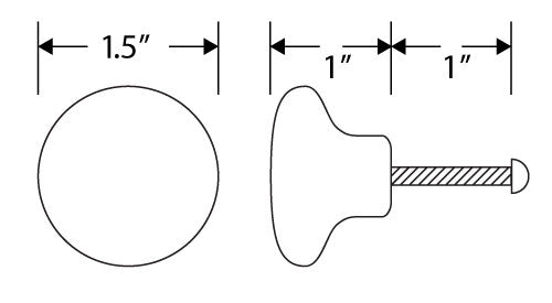 Small Drawer Knob Size Diagram by Art Appeel