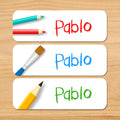 Arts and Crafts Personalized Rectangle Kids Waterproof Labels