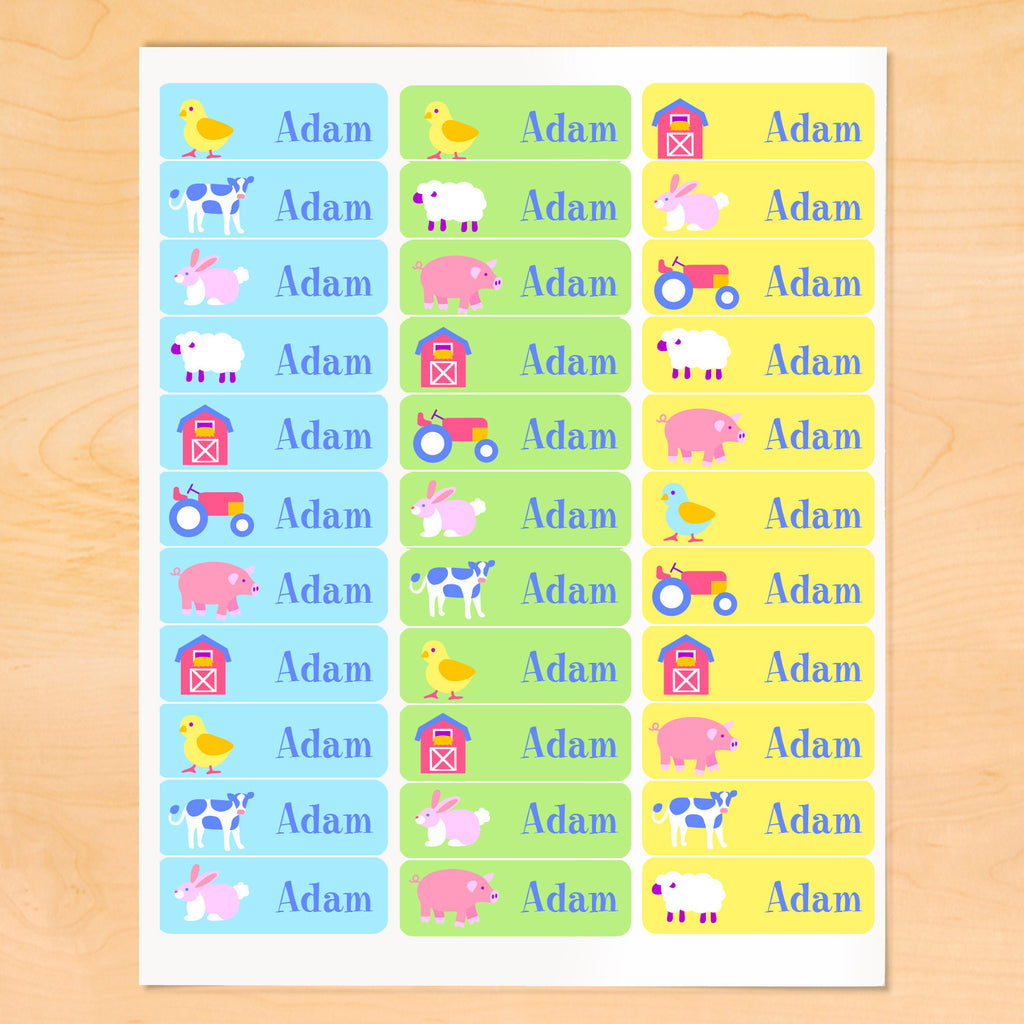 Country Baby Personalized Rectangle Kids Waterproof Labels