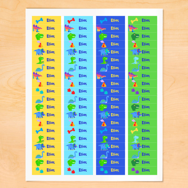 Dinosaur Land Personalized Mini Kids Waterproof Labels