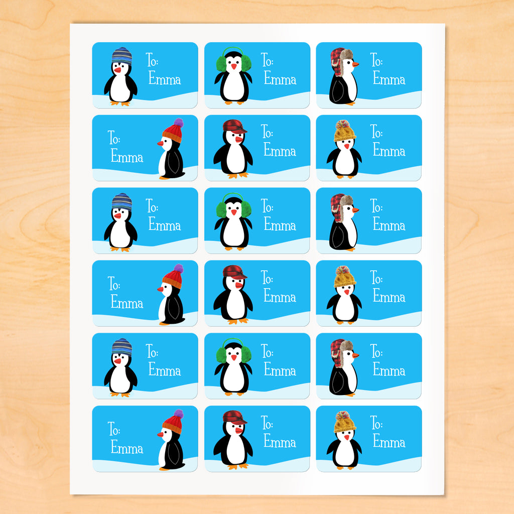 Penguin Personalized Christmas Gift Tag