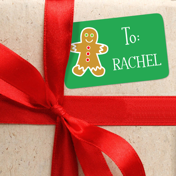 Personalized Green Classic Christmas Gift Tags