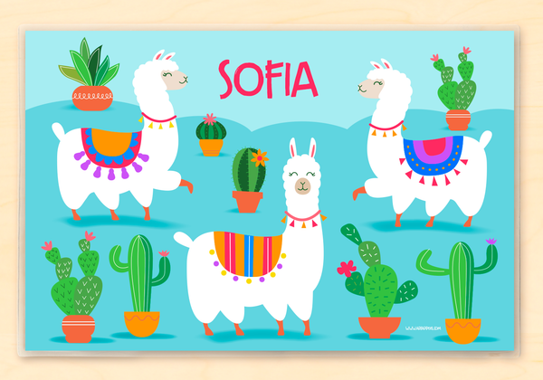 Llamas and Cactus Personalized Placemat