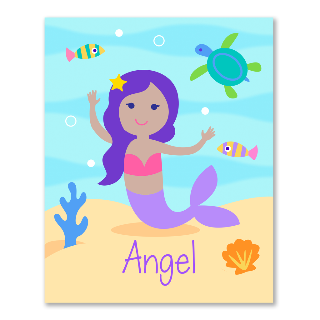 Mermaids Dark Complexion Personalized Bookplates