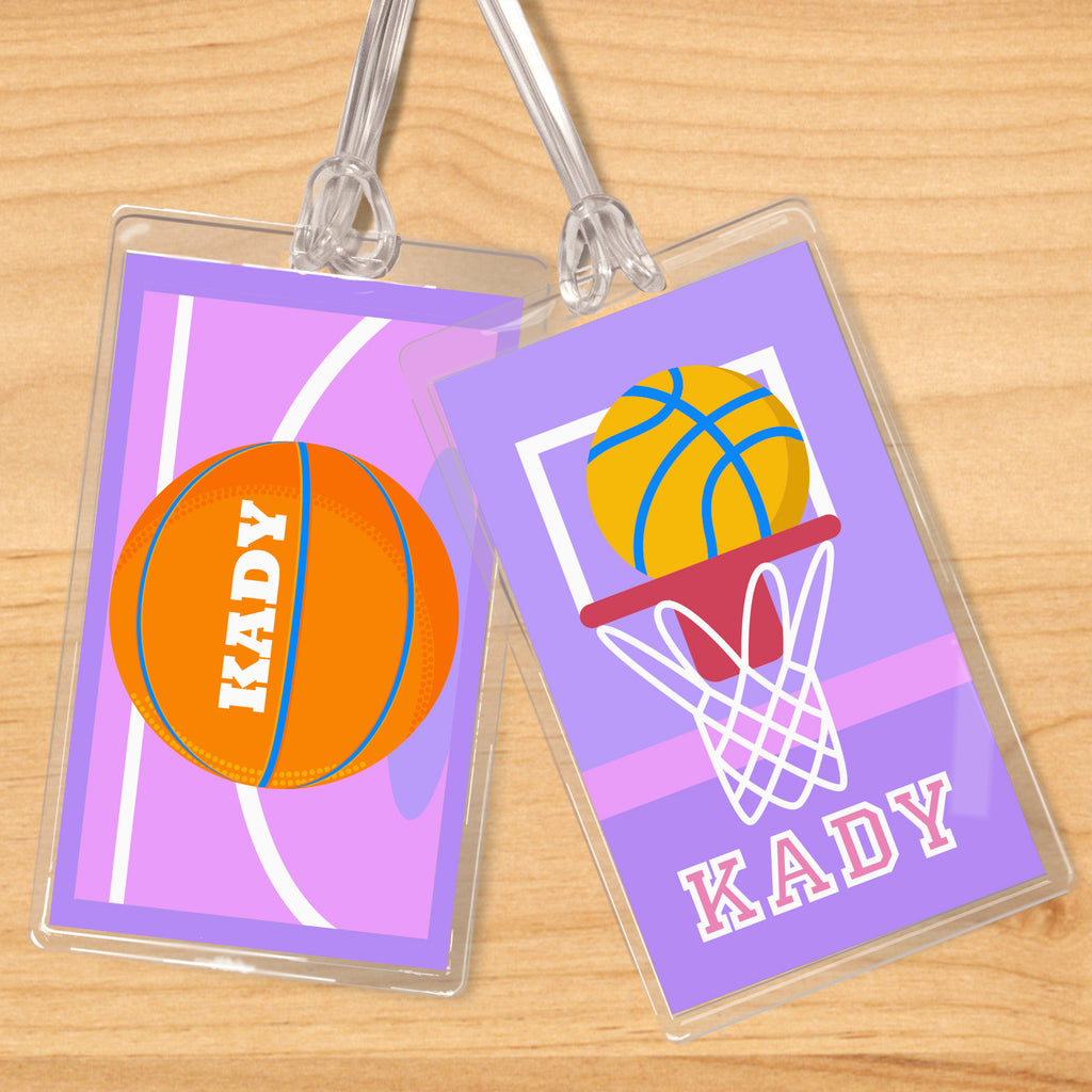 Basketball Girls Personalized Kids Name Tag Set by Olive Kids