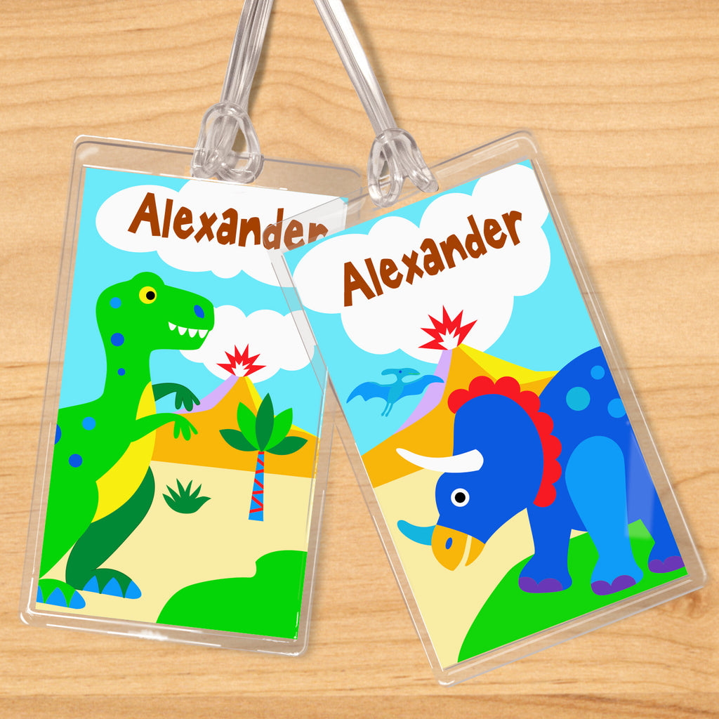 Dinosaur Land Personalized Kids Name Tag Set by Olive Kids