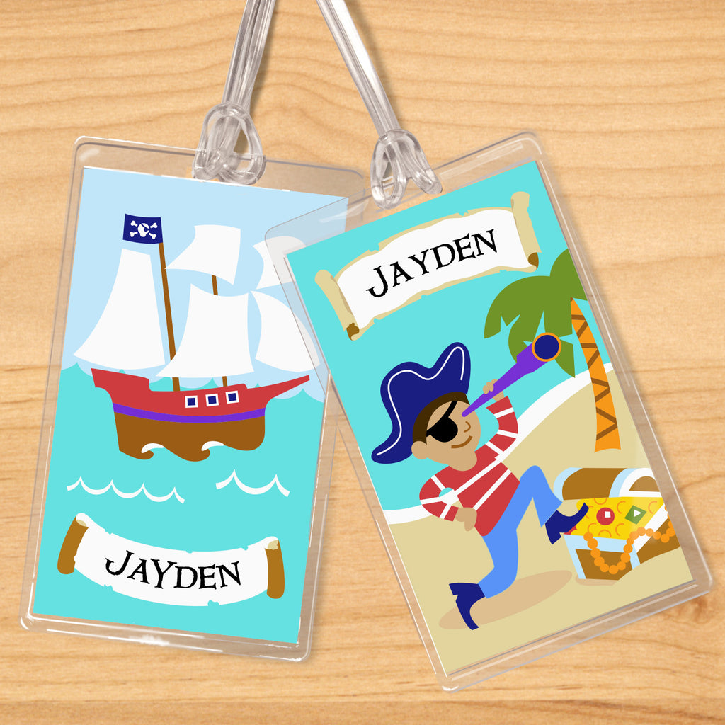 Pirates (Dark Skin) Personalized Kids Name Tag Set by Olive Kids