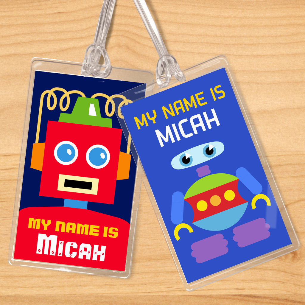 Robots Personalized Kids Name Tag Set by Olive Kids