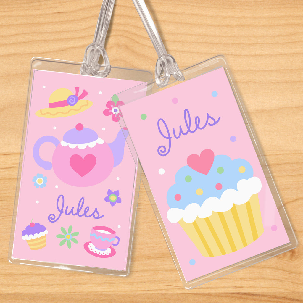 Tea Party Personalized Kids Name Tag Set by Olive Kids