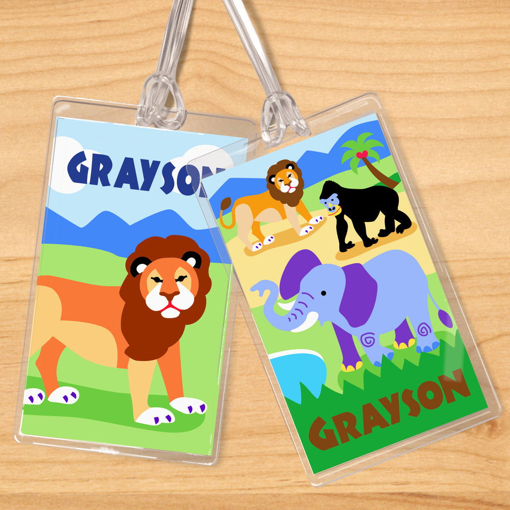 Wild Animals Personalized Kids Name Tag Set by Olive Kids