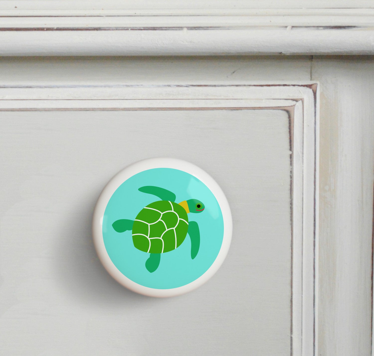 Turtle - Ocean Small Ceramics Kids Drawer Knob by Olive Kids from Art Appeel