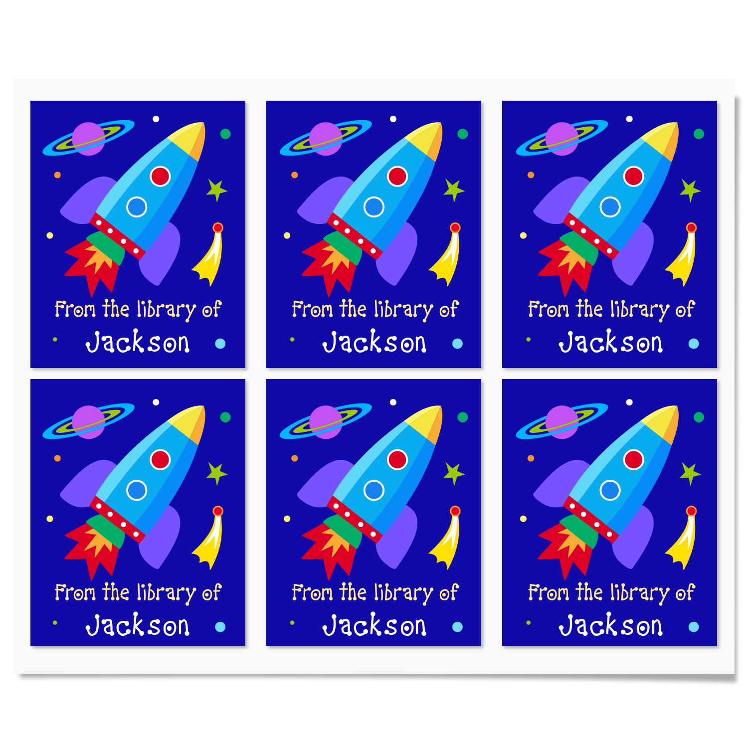 Outer Space Personalized Bookplates