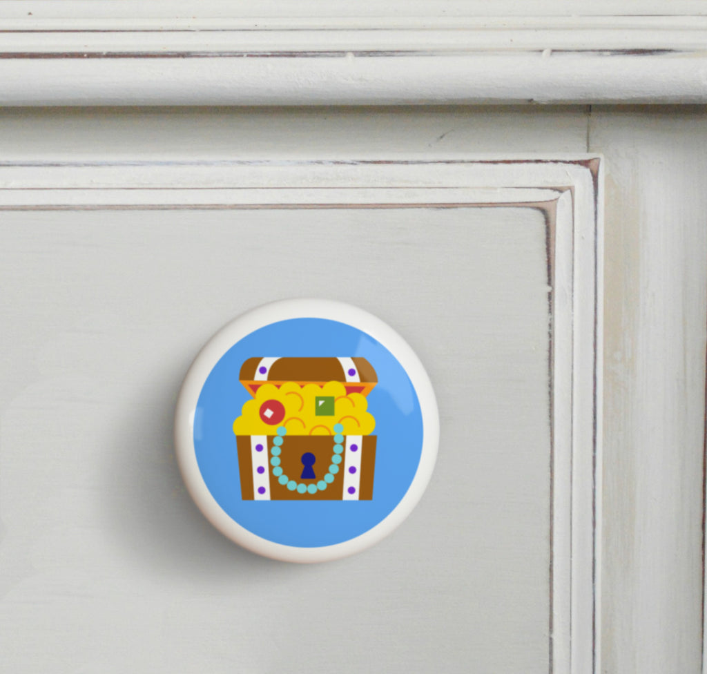 Treasure Chest - Pirates Small Ceramics Kids Drawer Knob by Olive Kids from Art Appeel