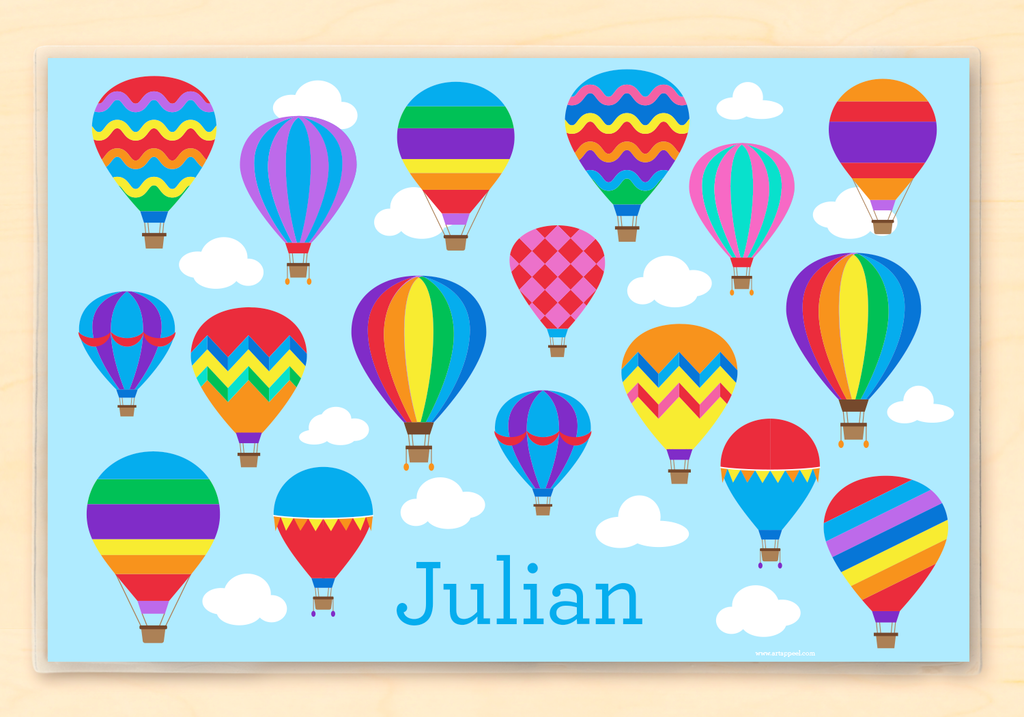 Hot Air Balloons Personalized Kids Placemat