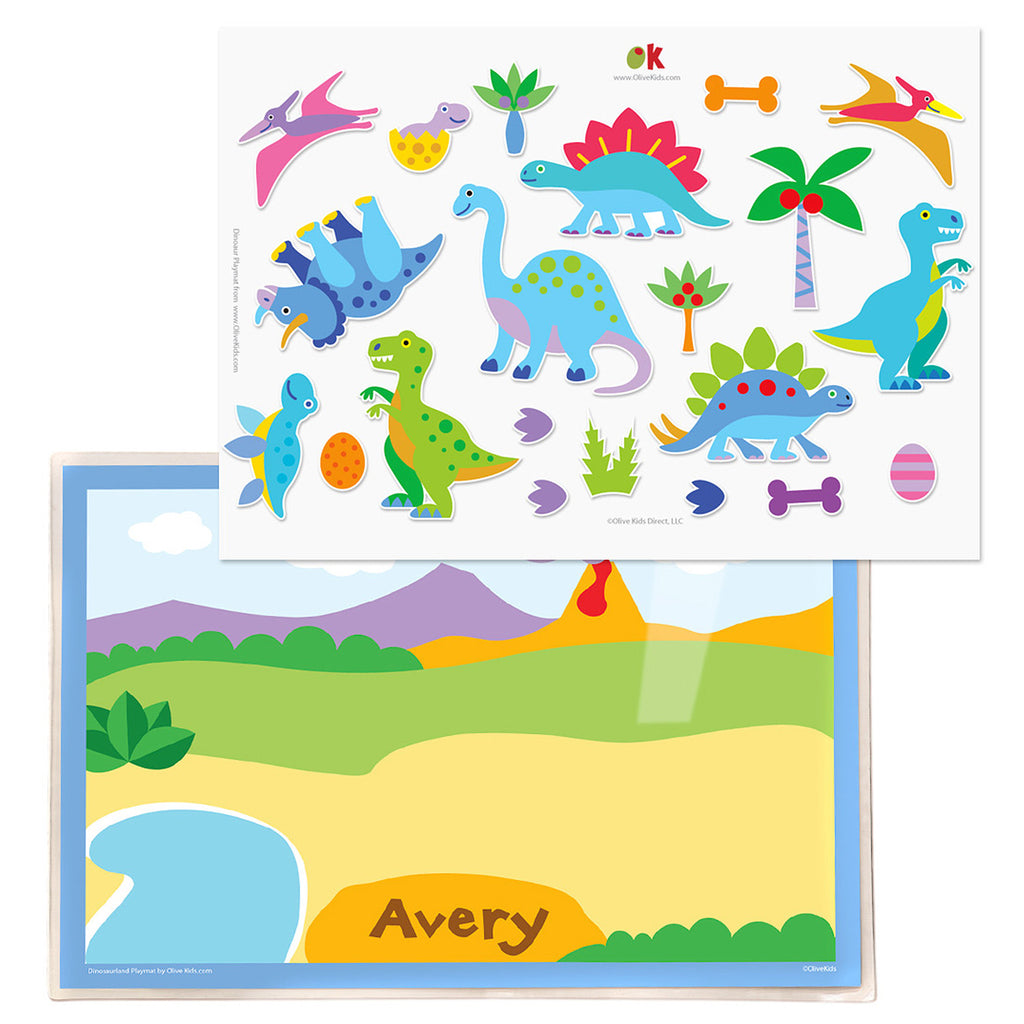 Dinosaur Land Personalized Kids Playmat