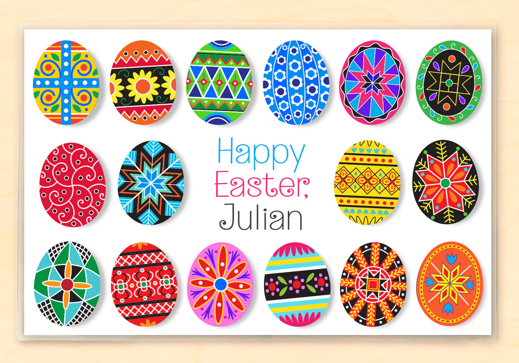 Colorful Ukranian Easter Eggs Personalized Placemat