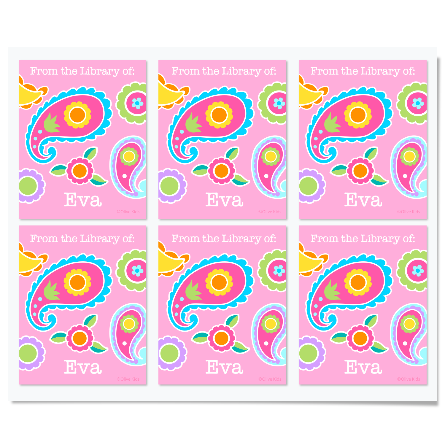 Paisley Personalized Bookplates