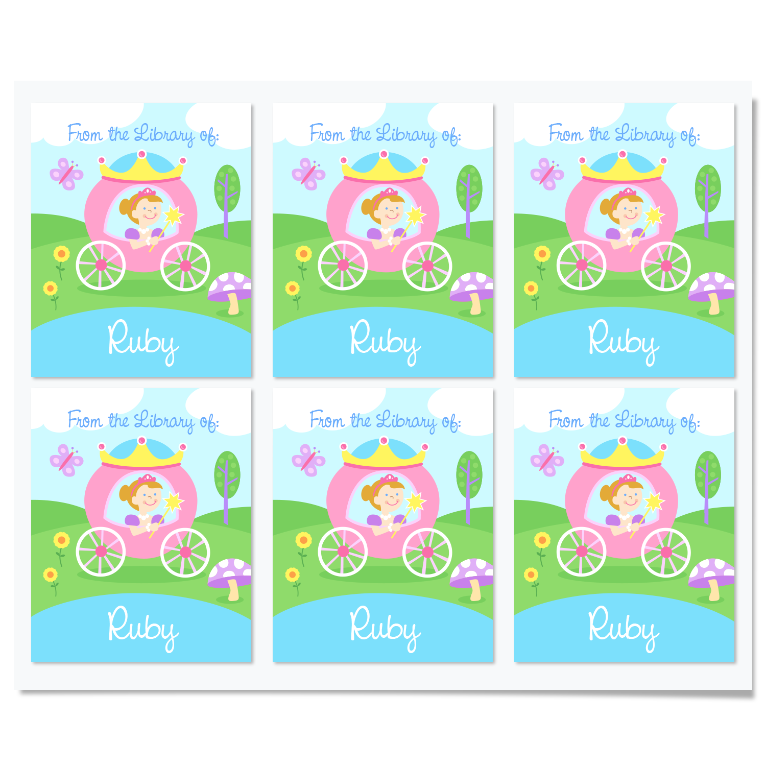 Princess Personalized Bookplates